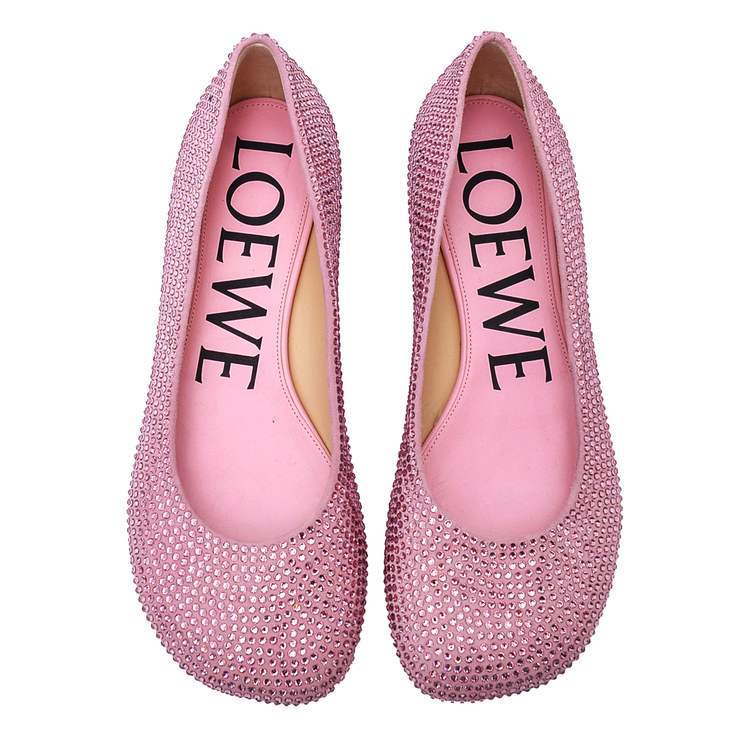 Loewe - Pink Toy Crystal Embellished Ballet Flats /38